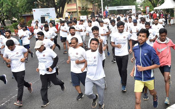 Students of JSS Science and Technology University run for fitness