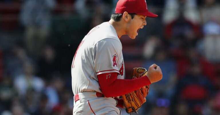 Ohtani’s Fenway debut a success with 11 Ks, RBI in 8-0 rout