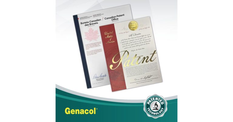 GENACOL® ONCE AGAIN FORTIFIES ITS POSITION AS A LEADER IN INNOVATION FOR JOINT HEALTH THANKS TO THE OBTAINING OF A PATENT