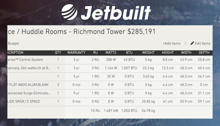 Jetbuilt Adds Technical Data Fields to Enhance Project Software