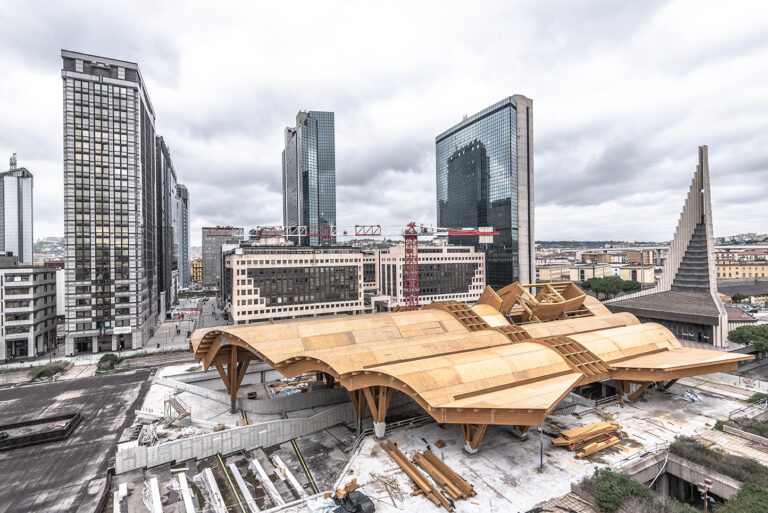 Naples is building a metro station with timber wood